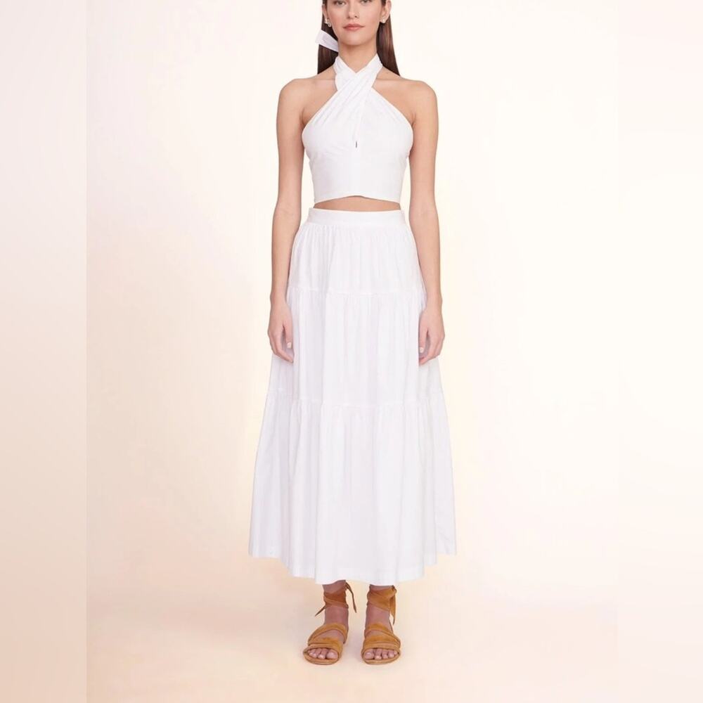 Staud Sea Skirt White Poplin Cotton